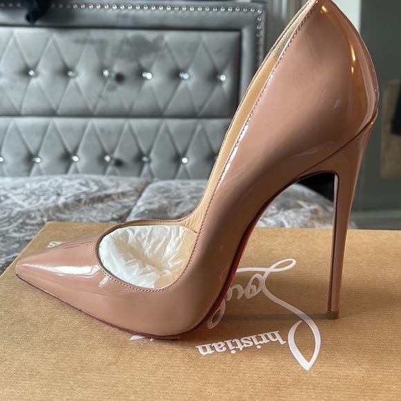 Authentic Christian Louboutin So Kate 120 Patent NUDE size 38 - Picture 3 of 8